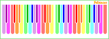 Bi-piano with rounded keys for children.